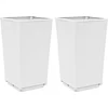 Image de vidaXL - Plantenbakken - 2 - st - 32,5x32,5x57 - cm - polypropeen - wit