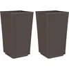 Image de vidaXL - Plantenbakken - 2 - st - 32,5x32,5x57 - cm - polypropeen - bruin
