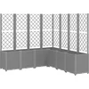 Image de vidaXL - Plantenbak - met - latwerk - 160x160x140 - cm - polypropeen - lichtgrijs