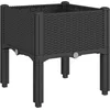 Image de vidaXL - Plantenbak - met - poten - 40x40x42 - cm - polypropeen - zwart