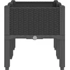 Image de vidaXL - Plantenbak - met - poten - 80x40x42 - cm - polypropeen - zwart