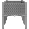 Image de vidaXL - Plantenbak - met - poten - 120x40x42 - cm - polypropeen - lichtgrijs