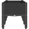Image de vidaXL - Plantenbak - met - poten - 120x40x42 - cm - polypropeen - zwart