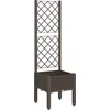 Image de vidaXL - Plantenbak - met - latwerk - 40x40x142 - cm - polypropeen - bruin