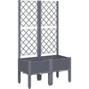 Image de vidaXL - Plantenbak - met - latwerk - 80x40x142 - cm - polypropeen - blauwgrijs