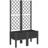 Image de vidaXL - Plantenbak - met - latwerk - 80x40x142 - cm - polypropeen - zwart