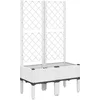 Image de vidaXL - Plantenbak - met - latwerk - 80x40x142 - cm - polypropeen - wit