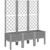 Image de vidaXL - Plantenbak - met - latwerk - 120x40x142 - cm - polypropeen - lichtgrijs