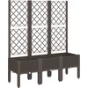Image de vidaXL - Plantenbak - met - latwerk - 120x40x142 - cm - polypropeen - bruin
