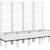 Image de vidaXL - Plantenbak - met - latwerk - 160x40x142 - cm - polypropeen - wit