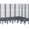 Image de vidaXL - Plantenbak - met - latwerk - 160x120x142 - cm - polypropeen - blauwgrijs