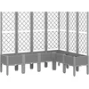 Image de vidaXL - Plantenbak - met - latwerk - 160x120x142 - cm - polypropeen - lichtgrijs