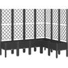 Image de vidaXL - Plantenbak - met - latwerk - 160x120x142 - cm - polypropeen - zwart