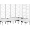 Image de vidaXL - Plantenbak - met - latwerk - 160x120x142 - cm - polypropeen - wit