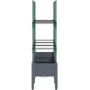 Image de vidaXL - Plantenbak - met - latwerk - 120x40x142,5 - cm - polypropeen - blauwgrijs