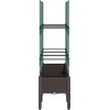 Image de vidaXL - Plantenbak - met - latwerk - 120x40x142,5 - cm - polypropeen - bruin