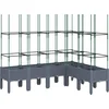 Image de vidaXL - Plantenbak - met - latwerk - 160x120x142,5 - cm - polypropeen - blauwgrijs