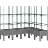 Image de vidaXL - Plantenbak - met - latwerk - 160x120x142,5 - cm - polypropeen - lichtgrijs