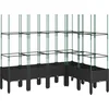 Image de vidaXL - Plantenbak - met - latwerk - 160x120x142,5 - cm - polypropeen - zwart