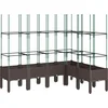 Image de vidaXL - Plantenbak - met - latwerk - 160x120x142,5 - cm - polypropeen - bruin