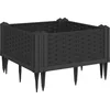 Image de vidaXL - Plantenbak - met - pinnen - 42,5x42,5x28,5 - cm - polypropeen - zwart