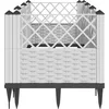 Image de vidaXL - Plantenbak - met - pinnen - 123,5x43,5x43,5 - cm - polypropeen - wit