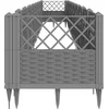 Image de vidaXL - Plantenbak - met - pinnen - 363,5x43,5x43,5 - cm - polypropeen - lichtgrijs