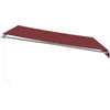 Image de vidaXL - Luifel - handmatig - uittrekbaar - met - LED - 400x350 - cm - bordeauxrood