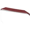 Image de vidaXL - Luifel - handmatig - uittrekbaar - met - LED - 500x350 - cm - bordeauxrood
