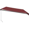 Image de vidaXL - Luifel - handmatig - uittrekbaar - met - LED's - 600x350 - cm - bordeauxrood