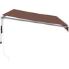 Image de vidaXL - Luifel - automatisch - uittrekbaar - met - LED - 350x250 - cm - bruin