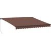 Image de vidaXL - Luifel - handmatig - uittrekbaar - met - LED's - 400x350 - cm - bruin