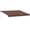 Image de vidaXL - Luifel - handmatig - uittrekbaar - met - LED's - 450x350 - cm - bruin