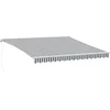 Image de vidaXL - Luifel - handmatig - uittrekbaar - en - LED - 400x350 - cm - antraciet - en - wit
