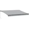 Image de vidaXL - Luifel - handmatig - uittrekbaar - 450x350 - cm - antraciet - en - wit