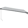 Image de vidaXL - Luifel - handmatig - uittrekbaar - en - LED - 450x350 - cm - antraciet - en - wit