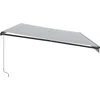 Image de vidaXL - Luifel - handmatig - uittrekbaar - en - LED - 600x350 - cm - antraciet - en - wit