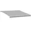 Image de vidaXL - Luifel - handmatig - uittrekbaar - 400x300 - cm - antraciet - en - wit