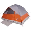 Image de vidaXL - Koepeltent - 6-persoons - waterdicht - grijs - en - oranje