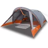 Image de vidaXL - Tent - 4-persoons - waterdicht - grijs - en - oranje
