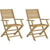 Image de vidaXL - Tuinstoelen - 2 - st - inklapbaar - 54,5x61,5x86,5 - cm - acaciahout