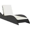 Image de vidaXL - Ligbed - met - kussen - 60x205x73 - cm - poly - rattan - zwart