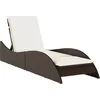 Image de vidaXL - Ligbed - met - kussen - 60x205x73 - cm - poly - rattan - bruin