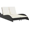 Image de vidaXL - Ligbed - met - kussens - 114x205x73 - cm - poly - rattan - zwart