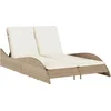 Image de vidaXL - Ligbed - met - kussens - 114x205x73 - cm - poly - rattan - beige