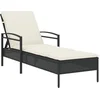 Image de vidaXL - Ligbed - met - kussen - 63x200x81 - cm - poly - rattan - zwart