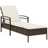 Image de vidaXL - Ligbed - met - kussen - 63x200x81 - cm - poly - rattan - bruin