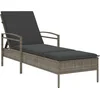 Image de vidaXL - Ligbed - met - kussen - 63x200x81 - cm - poly - rattan - grijs