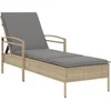 Image de vidaXL - Ligbed - met - kussen - 63x200x81 - cm - poly - rattan - beige