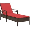 Image de vidaXL - Ligbed - met - kussen - bruin - 63x200x81 - cm - poly - rattan - (alleen - VS)